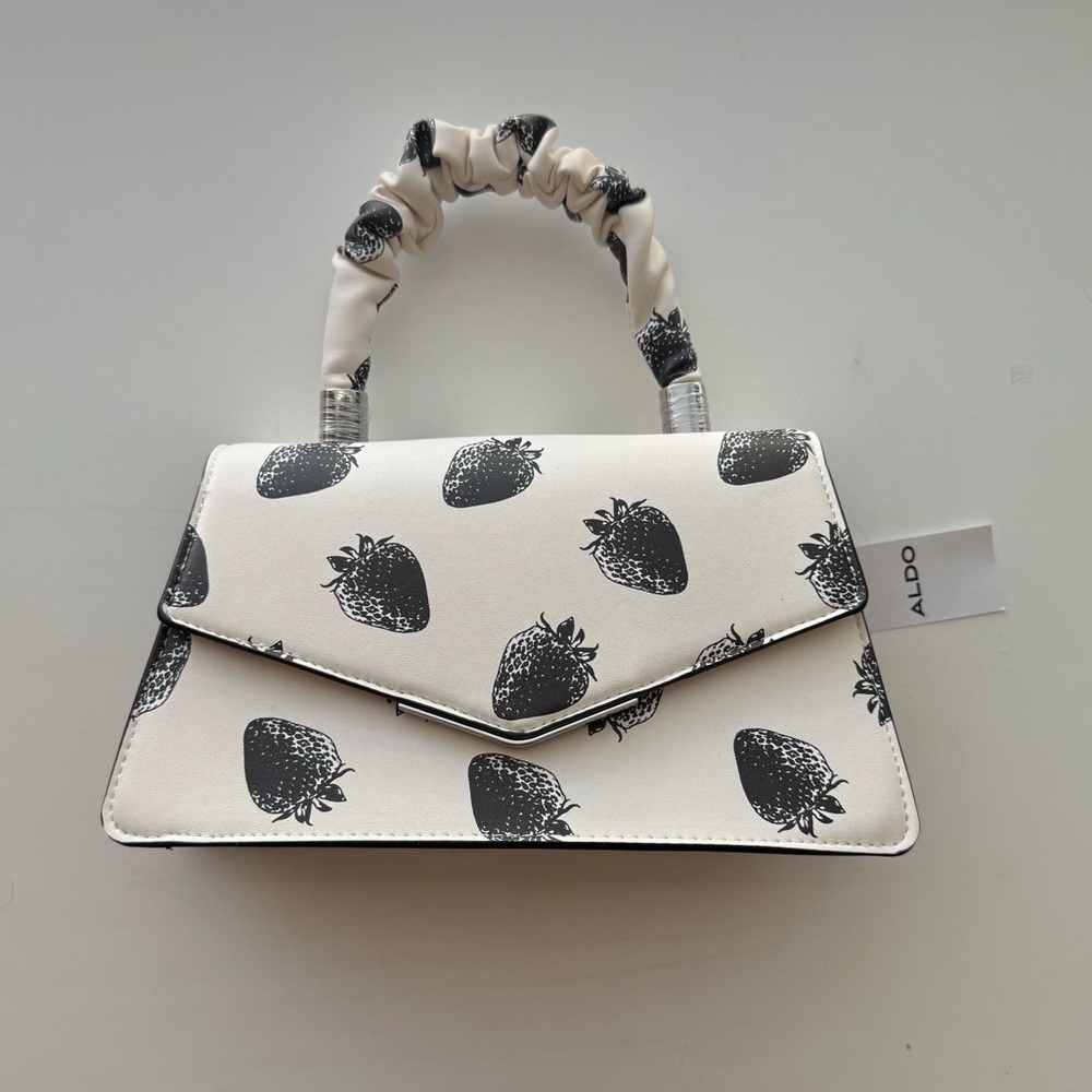 Aldo Strawberry Print Crossbody Purse | Mini Top Handle Novelty Handbag NWT - Picture 2 of 9